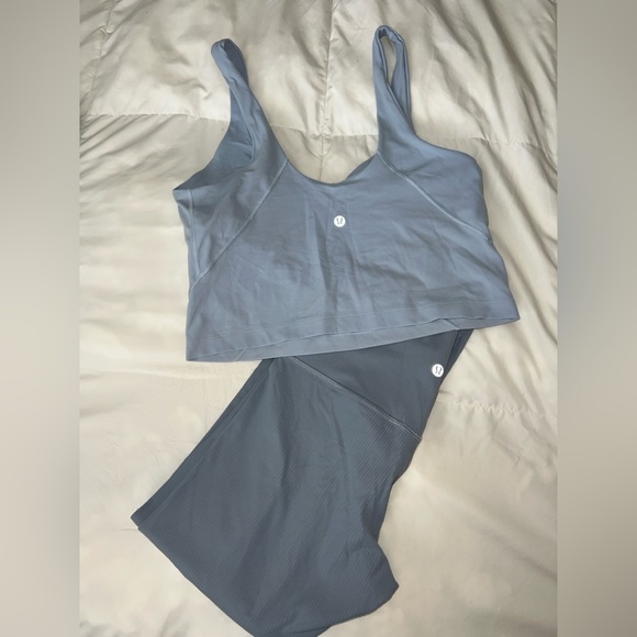 lululemon athletica Pants - Lululemon Athletica Light Blue Sports Bra and Leggings Set
